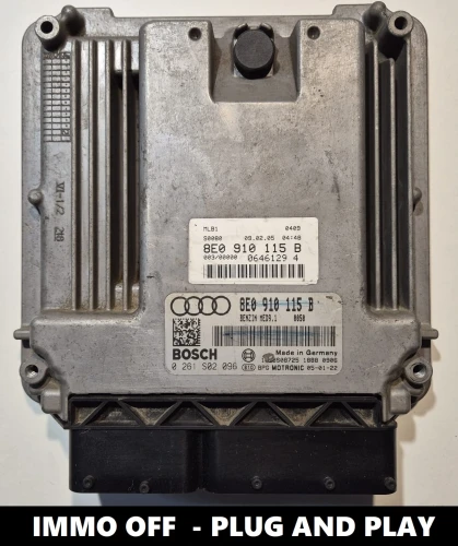8E0910115B 0261S02096 centralina do motor Bosch MED9.1 Audi A4 2.0 TFSI