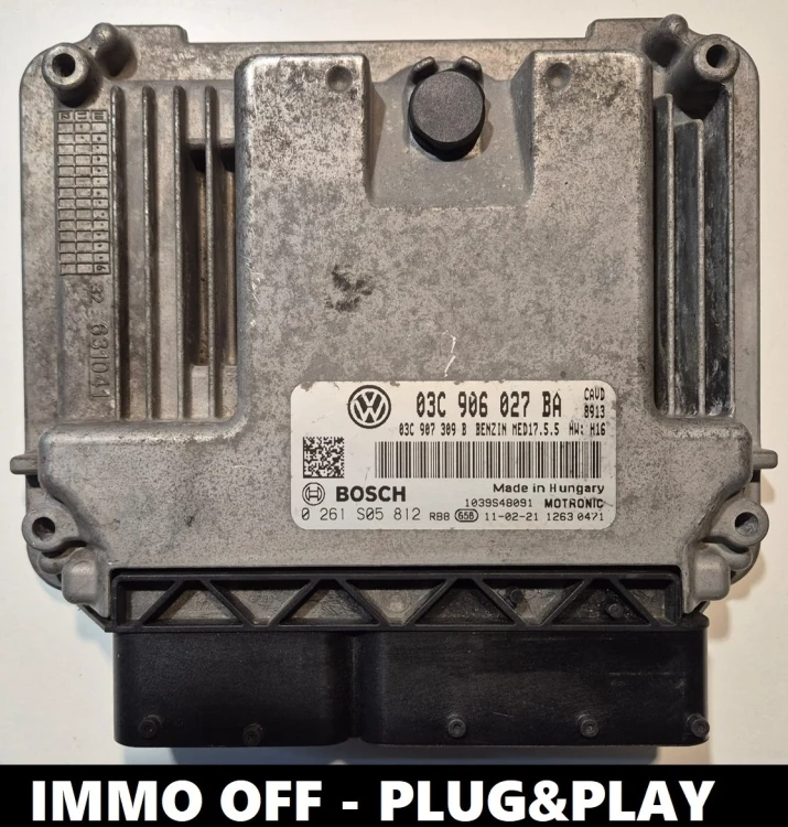 calculateur moteur ECU Bosch 0261S05812 03C906027BA  VW