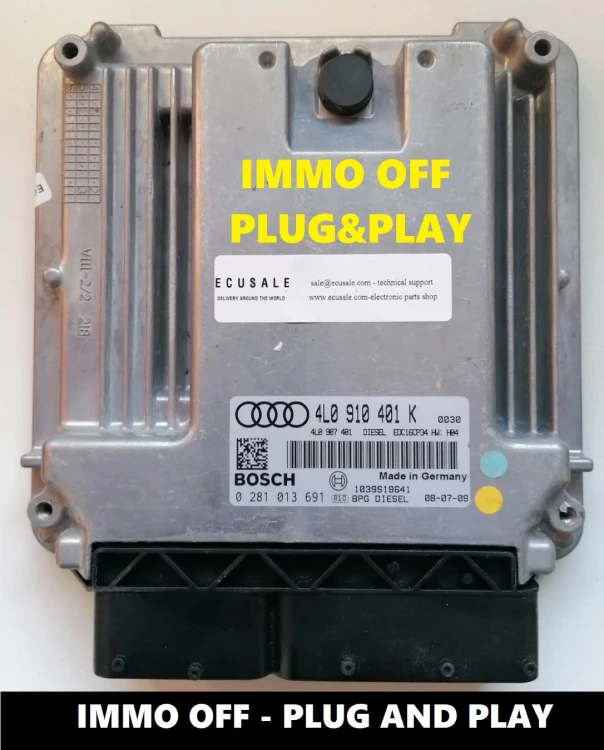 4L0910401K 0281013691 Steuergerät Audi Q7 3.0 TDI – IMMO OFF Plug and Play