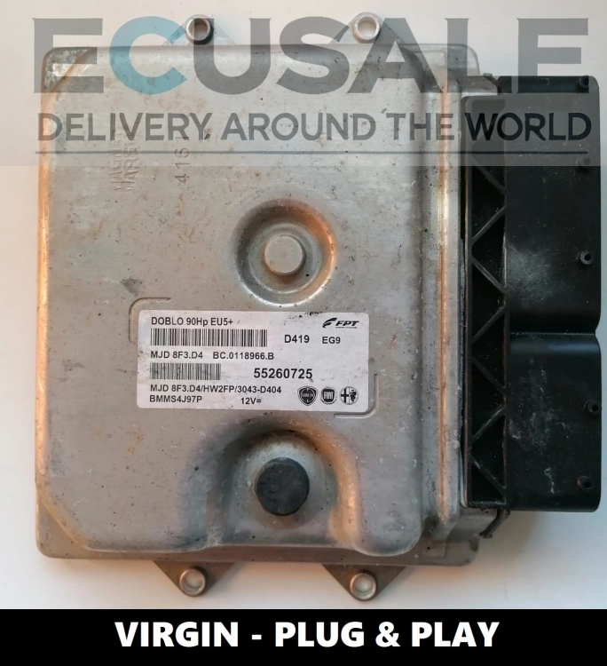 Calculateur Moteur VIRGIN Fiat 1.3 55260725 MJD8F3.D4 Euro 5 – Sans Programmation