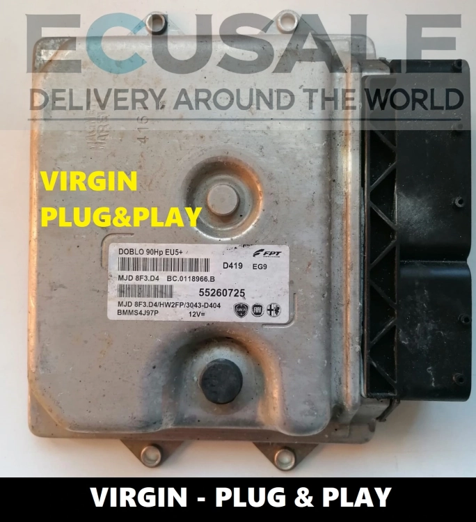 ECU 55260725 MJD8F3.D4 para Fiat 1.3 – Centralita de Motor PLUG GO VIRGEN Euro 5