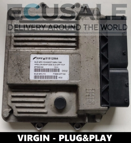 CENTRALINA do motor VIRGIN Lancia Ypsilon 1.3 51812864 MJD6F3.Y3 Plug  Play – pronta para instalação