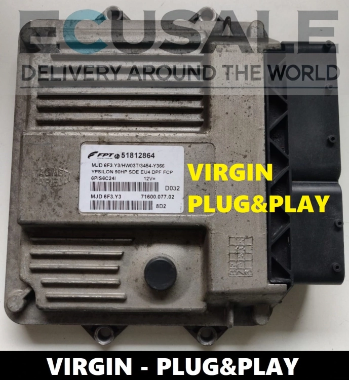 Centralita 51812864 MJD6F3Y3 para Lancia Ypsilon 1.3 – VIRGIN Plug   Play – sin necesidad de programación