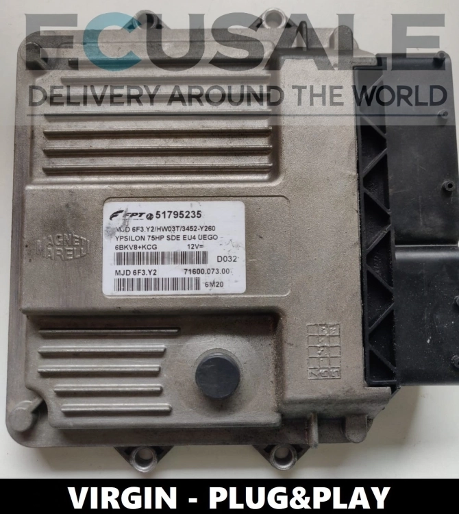 CENTRALINA do motor VIRGIN Lancia Ypsilon 1.3 51795235 MJD6F3.Y2 Plug  Play – pronta para instalação