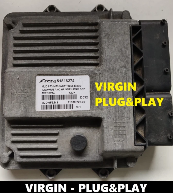 Calculateur 51816274 MJD6F3M3 pour Fiat Idea / Lancia Musa 1.3 – calculateur VIRGIN Plug   Play – sans programmation