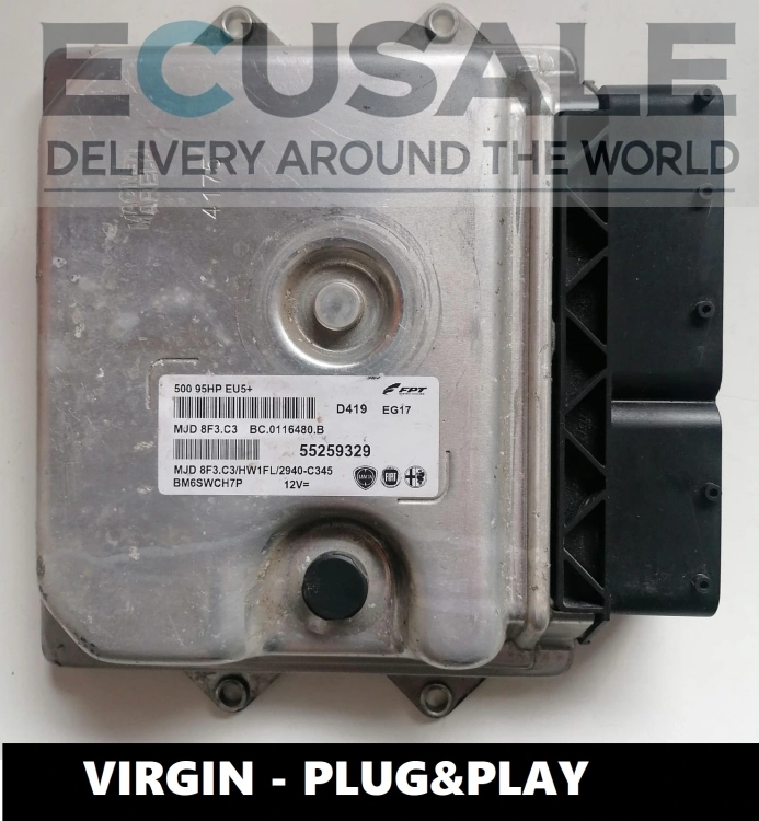 Calculateur moteur VIRGIN pour Fiat 500 1.3 MJET – 55259329 MJD8F3.C3 prêt à