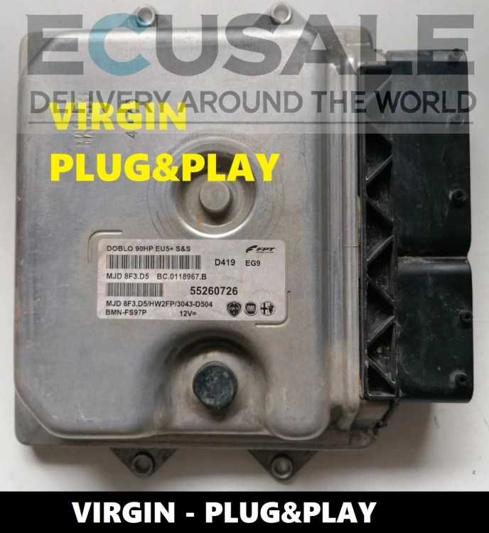 Calculateur Magneti Marelli 55260726 MJD8F3.D5 pour Fiat Doblo – réinitialisé à l’état d’usine VIRGIN.