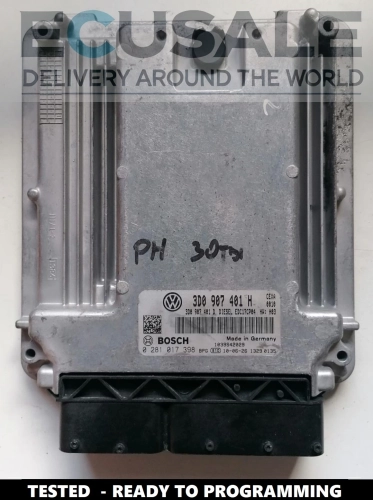 Calculateur moteur Volkswagen Phaeton 0281017398 EDC17CP04 avec référence 3D0907401H – Module testé prêt à être installé.