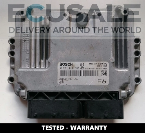 Centralita de motor Honda Accord 2.2 i-CTDi Bosch 0281012583 – Unidad comprobada con referencia 37820-RBD-E93.