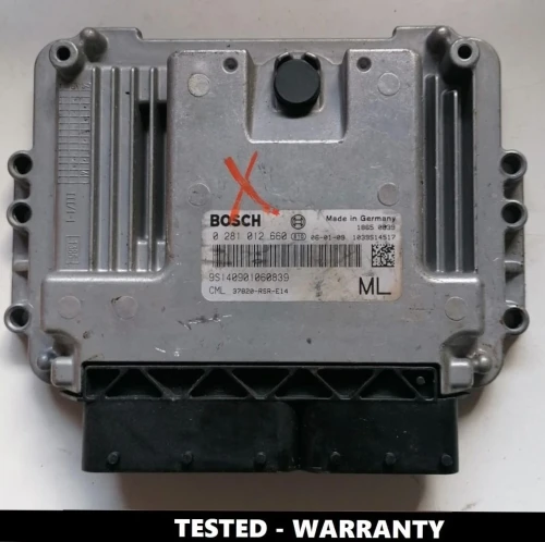 Centralina del motore Honda Civic 2.2 i-CTDi – Bosch 0281012660, codice 37820-RSR-E14, unità testata.