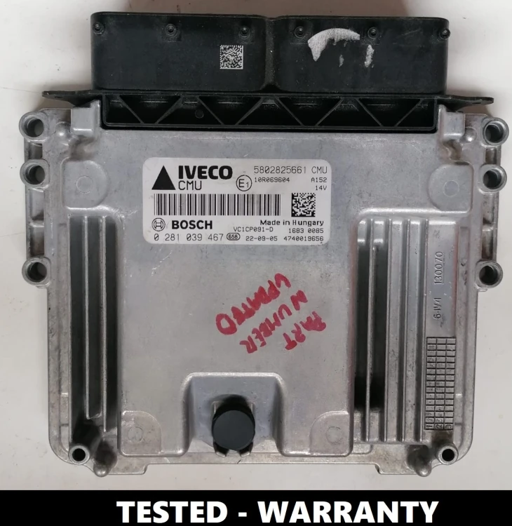 Centralina motore Iveco 0281039467 MD1CE101 – unità originale 5802825661, testata e pronta per l’installazione.