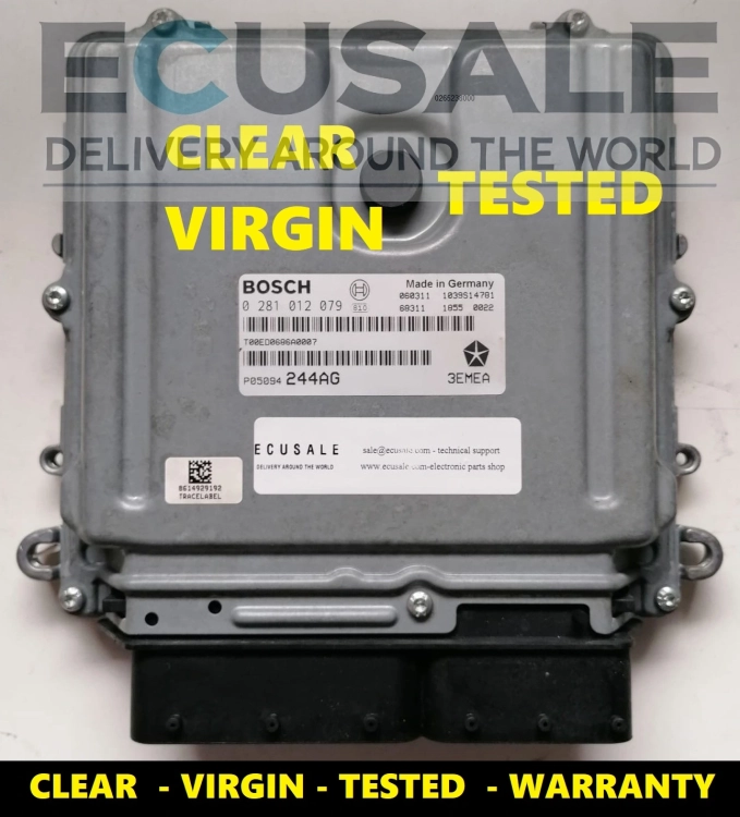 centralina del motore con numeri Bosch 0281012079 e P05094244AG ben visibili – pezzo originale testato per Jeep