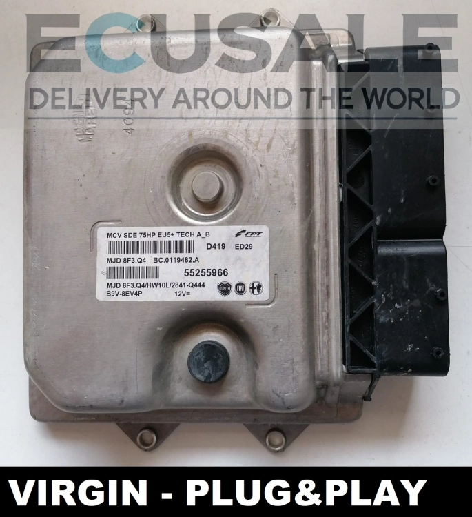 ECU 55255966 MJD8F3.Q4 VIRGIN Fiat Qubo 1.3 Multijet Calculateur