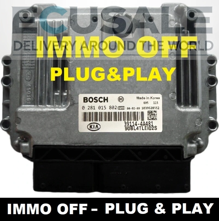 Calculateur moteur 0281015802 / 39114-4A481 KIA Sorento 2.5 CRDi D4CB – calculateur Bosch d’origine, prêt à être installé Plug &amp; Play