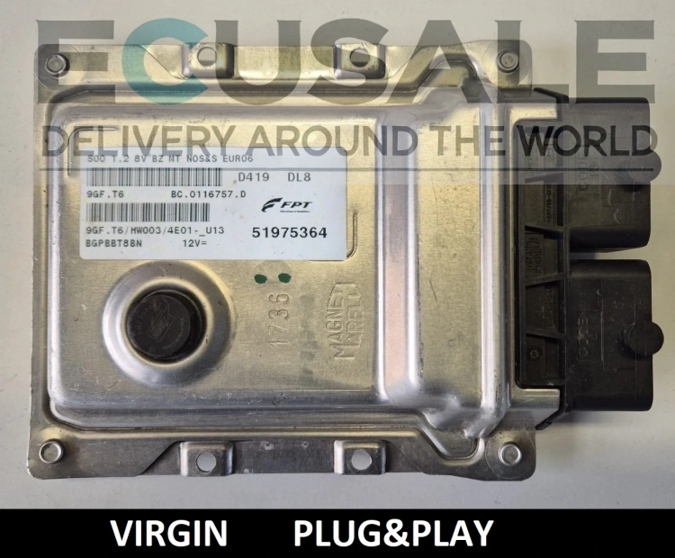 CENTRALITA DE MOTOR FIAT 500 1.2 8V 51975364 9GF.T6 – ECU VIRGIN Plug &amp;amp;amp; Play