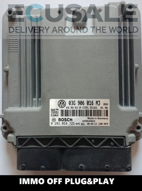 Centralita de motor Bosch EDC16U1 0281014721 IMMO OFF para Skoda Octavia 1.9 TDI