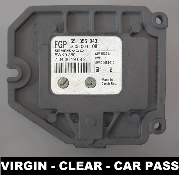 Centralina motore 55355043 5WK9380 VIRGIN Opel Meriva A 1.8 16V – modulo per la codifica con Tech-2 e OP-COM