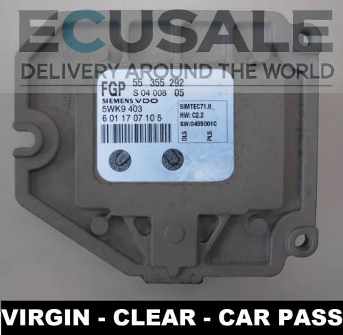Centralita de motor 55355292 5WK9379 VIRGIN Saab 9-3 II 1.8 16V – módulo para codificación con CAR PASS