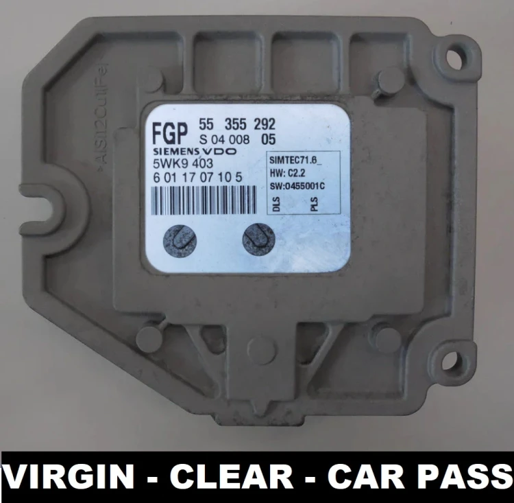 Sterownik silnika 55355292 5WK9379 VIRGIN Saab 9-3 II 1.8 16V – moduł do kodowania CAR PASS