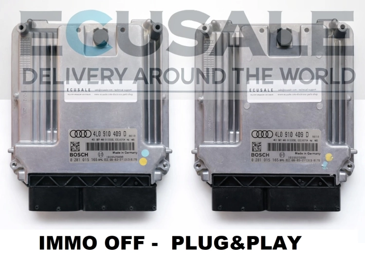 4L0910409D / 0281015165 – Conjunto de 2× CENTRALINA DO MOTORE IMMO OFF Audi Q7 4.2 TDI