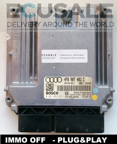Centralita de motor 0281013611 4F0907401C Audi A6 C6 3.0 TDI IMMO OFF Plug &amp;amp;amp; Play