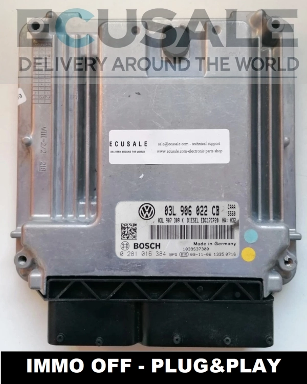 Bosch 0281016384 03L906022CB centralina do motor VW
