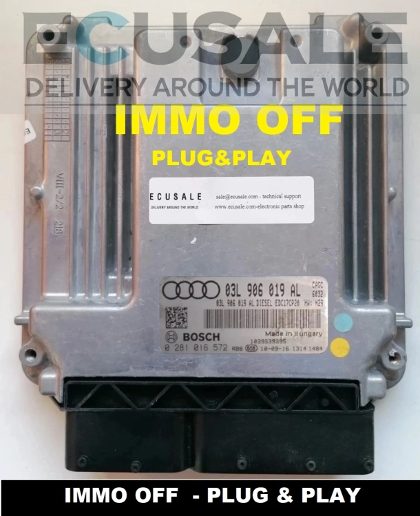 Centralita de motor 0281016572 03L906019AL Audi A4 B8 2.0 TDI IMMO OFF PLUG&amp;amp;amp;PLAY Bosch EDC17