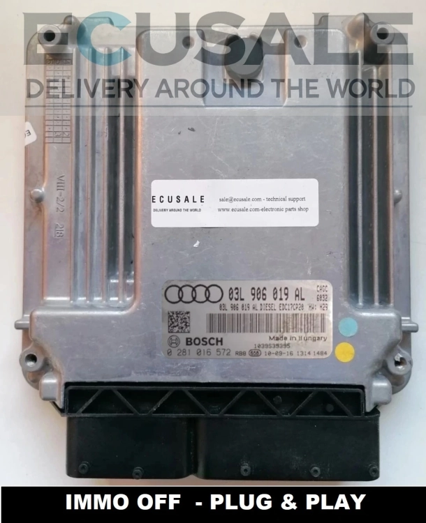 03L906019AL 0281016572 Calculateur moteur Audi A5 8T 2.0 Diesel CAGA CAHA IMMO OFF prêt à monter
