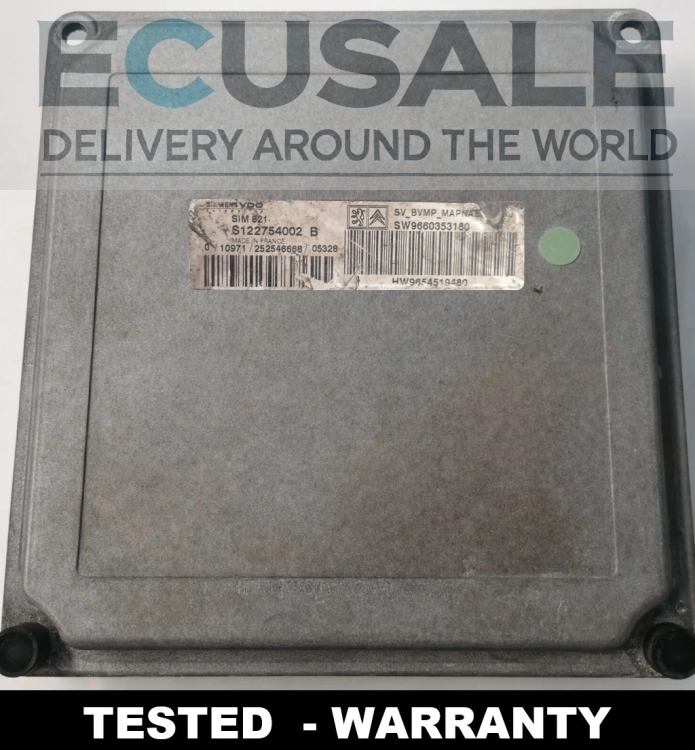 S122754002B 9660353180 Calculateur TCU Transmission boîte Citroen Peugeot SIM821 Continental