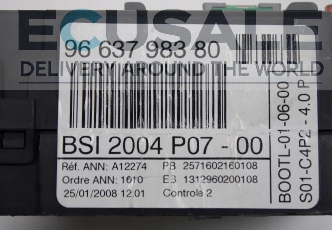 9663798380 P07 – Module BSI Citroën Jumpy / Peugeot Expert –  Calculateur moteur de carrosserie