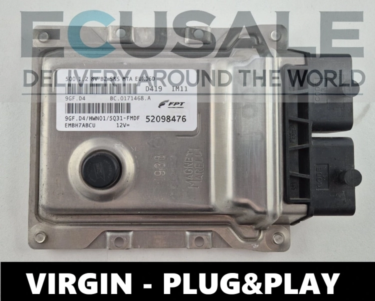 Centralita de motor 52098476 9GF.D4 BC0171468A FIAT 500 1.2 8V VIRGIN Plug and Play
