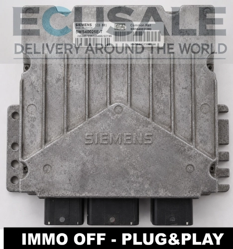 5WS40025ET 9646801080 Siemens SID801 Calculateur moteur IMMO OFF Plug &amp;amp;amp; Play Citroen Peugeot 2.0 HDI