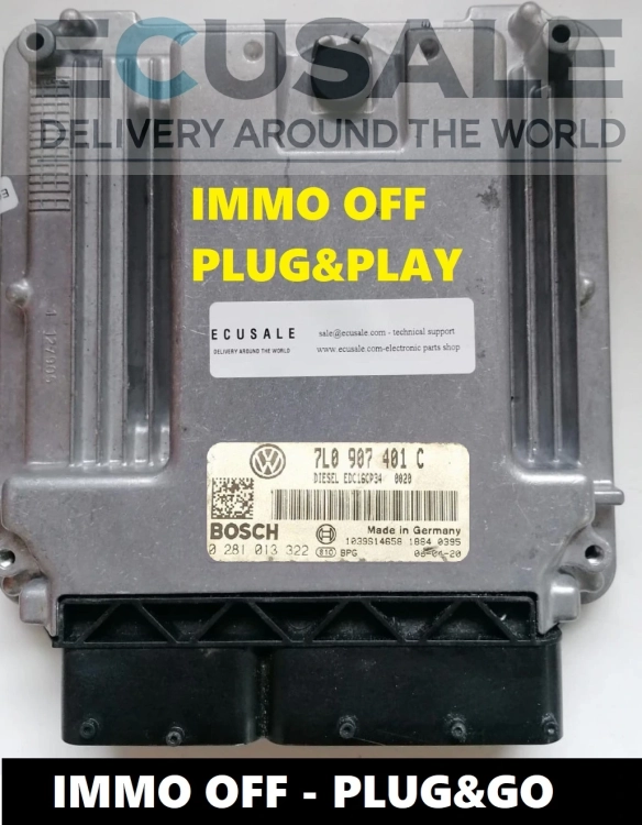 7L0907401C 0281013322 Calculateur moteur VW Touareg 3.0 TDI IMMO OFF Plug and Play