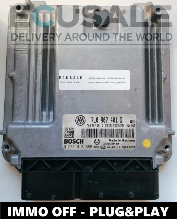 7L0907401D 0281013686 Calculateur moteur VW Touareg 3.0 TDI IMMO OFF Plug and Play