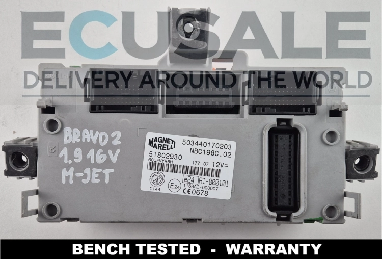503440170203 51802930 módulo de controle BCM Body Computer Fiat Bravo II 1.9 Multijet NBC198C.02 Magneti Marelli