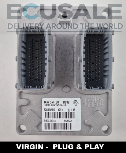 51758235 IAW 5NF.S8 61600.619.03 Calculateur moteur Fiat Panda 1.2 8V 4x4 Virgin Plug and Play