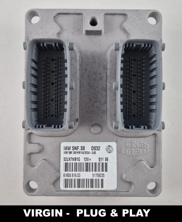 51758235 IAW 5NF.S8 61600.619.03 Centralita de motor Fiat Panda 1.2 8V 4x4 Virgin Plug and Play