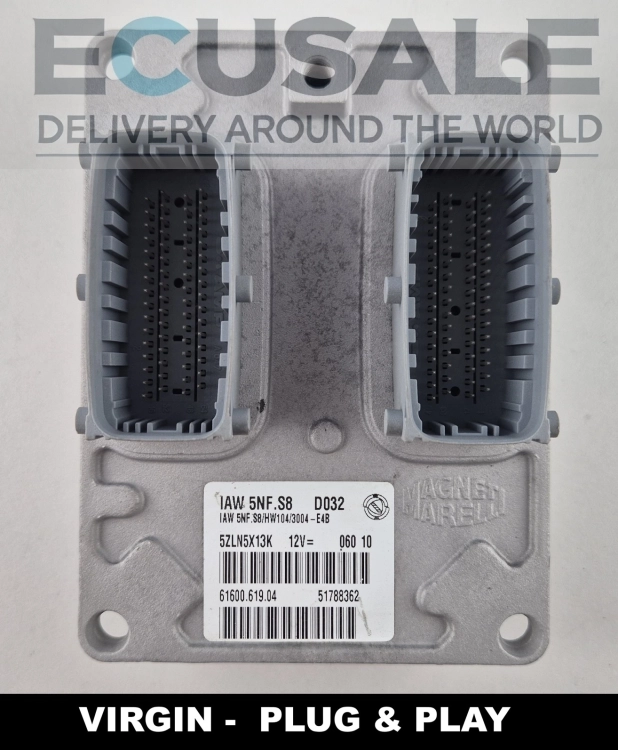 51788362 61600.619.04 Calculateur moteur Fiat Panda 1.2 8V 4x4 IAW 5NF.S8 Virgin Plug &amp;amp;amp; Play