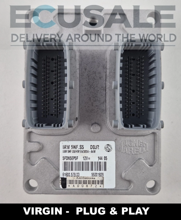 55201829 61600.579.03 IAW 5NF.S5 Centralina do motor Fiat Panda 1.2 8V Virgin Plug &amp;amp;amp; Play
