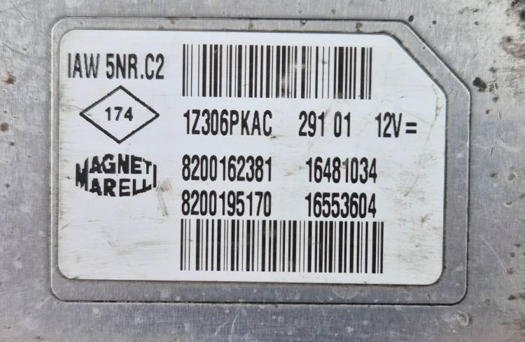 Sterownik silnika Magneti Marelli IAW 5NR.C2 8200162381 8200195170 do Renault Clio 1.2 16V