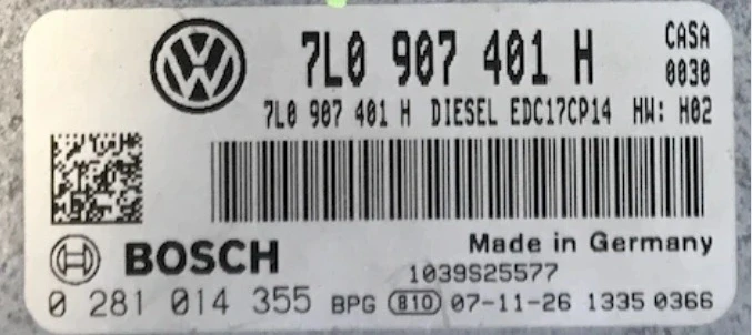 7L0907401H 0281014355 VW Touareg 3.0 TDI IMMO OFF calculateur moteur