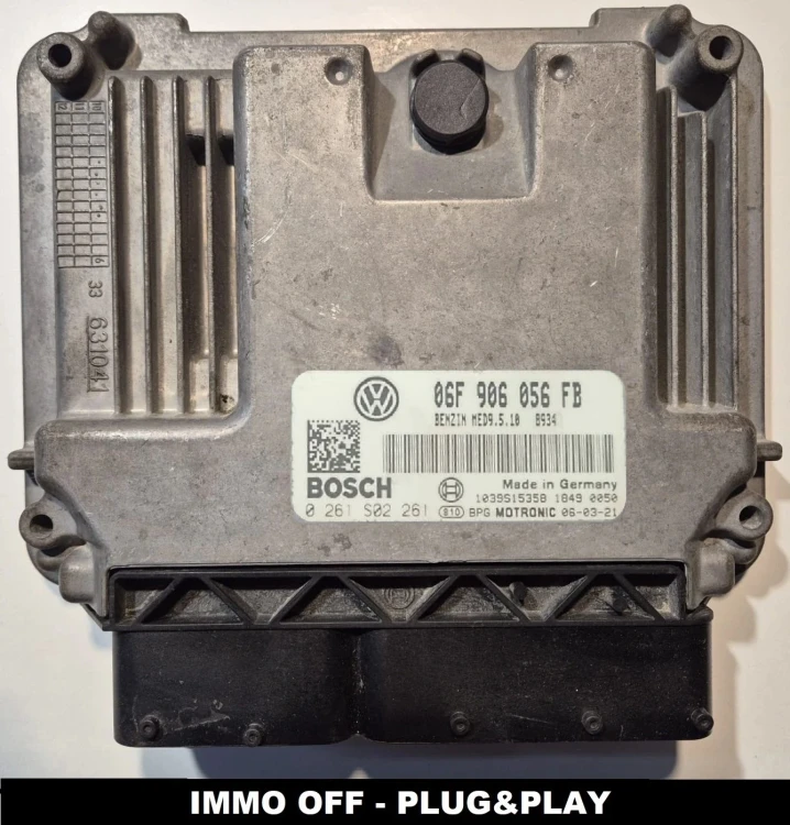 centralita de motor ECU Bosch MED9.5.10 06F906056FB 0261S02261 Volkswagen Passat B6 2.0 FSI IMMO OFF Plug &amp;amp;amp; Play