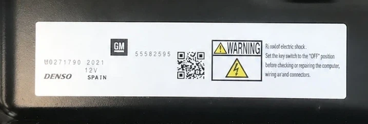 Étiquette 55582595 / 275720207002 / 19120200071 CALCULATEUR VIRGIN / VIERGE – préparé avec Car Pass.