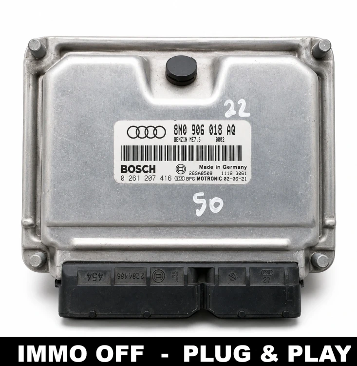 8N0 906 018 AQ 0261207416 calculateur moteur Bosch ME7.5 Audi TT 8N IMMO OFF