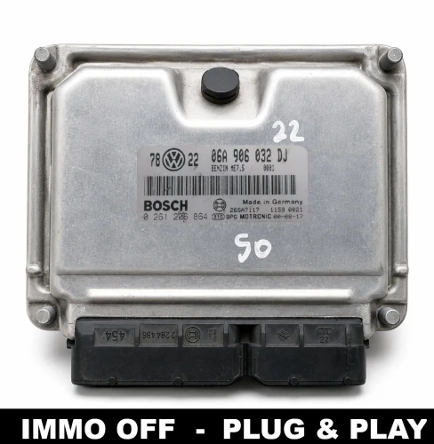 06A 906 032 DJ 0261206864 calculateur moteur Bosch ME7.5 Skoda Octavia 1.8T IMMO OFF