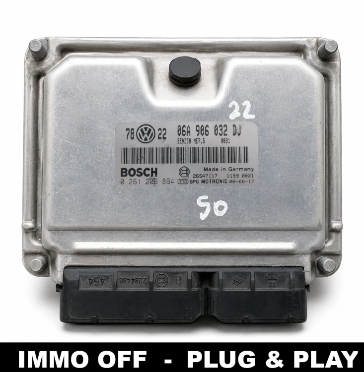 06A 906 032 DJ 0261206864 centralita de motor Bosch ME7.5 Skoda Octavia 1.8T IMMO OFF