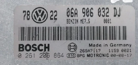 Étiquette calculateur moteur 06A906032DJ 0261206864 Bosch ME7.5 Skoda Octavia 1.8T IMMO OFF