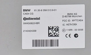 Etiqueta del módulo BMW  9359013 CAS4 CG Continental 5WK50822HBR