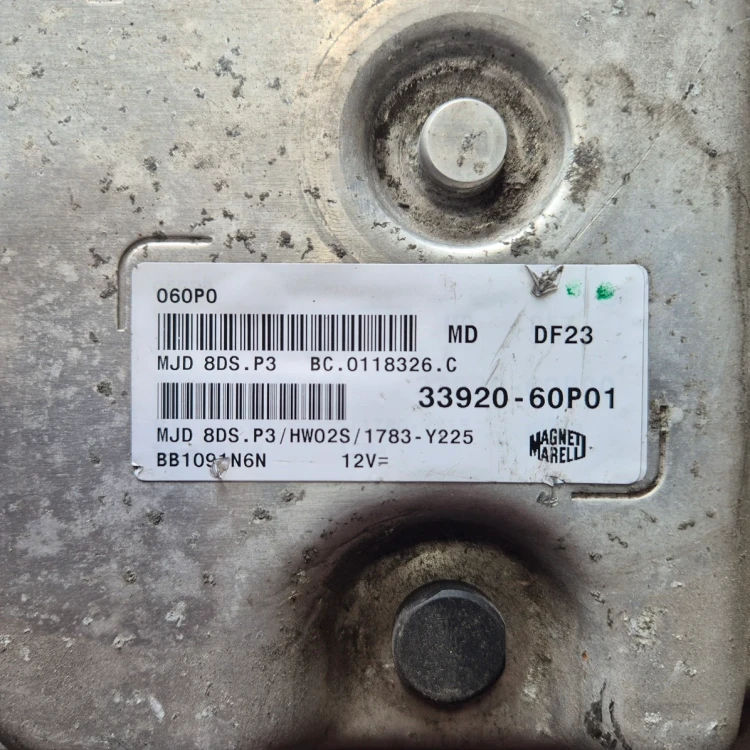Étiquette du calculateur 33920-60P01 MJD 8DS.P3 BC.0118326.C Suzuki Swift 1.3 DDiS