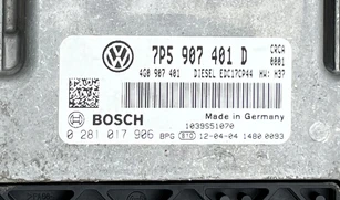 Etichetta della centralina motore Porsche Cayenne 0281017906, OEM 7P5907401D